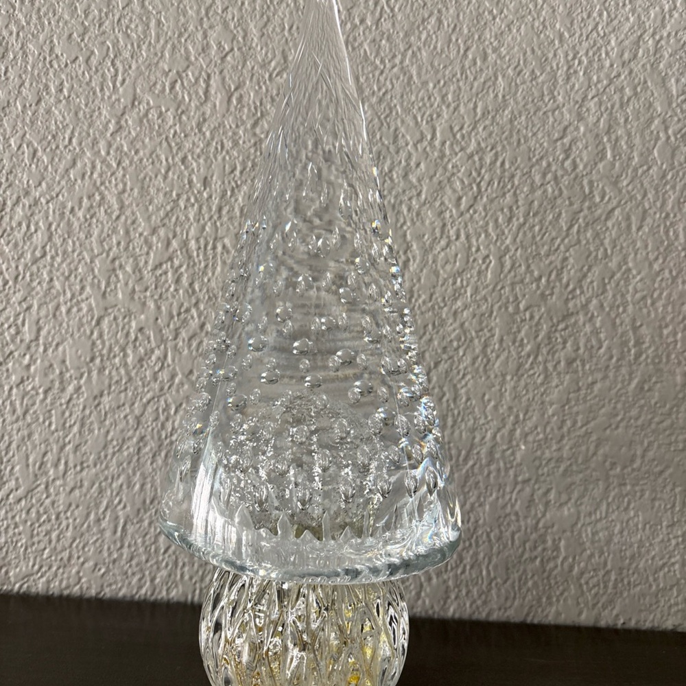 FLAWLESS MURANO Italy Barbini Bullicante 9.5” Crystal CHRISTMAS TREE